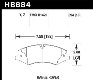 Land Rover Range Rover Brake Pads - Front - Hawk Performance - LTS Light Truck and SUV Compound - `10-`13